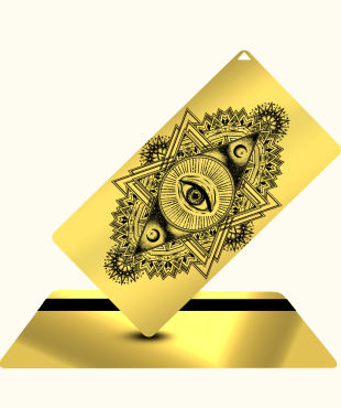 کارت بانکی فلزی طرح چشم سوم طلایی براق